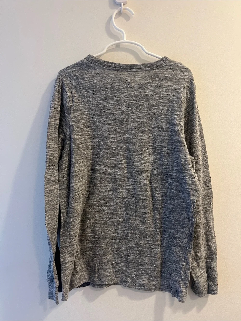 OshKosh B'gosh Gray Long Sleeve Tee with Dinosaur Graphic and Red Accent